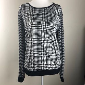 Michael Kors black and white houndstooth print